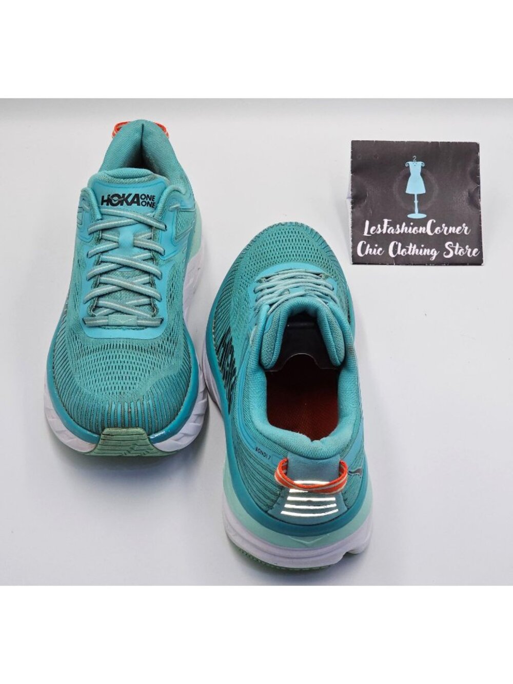 Hoka One One Bondi 7 Women's Green/White Mesh Athletic Running Shoes Sz 9.5 2654 - Picture 12 of 16